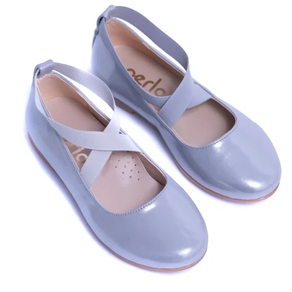 Silver Satin Ballerina Flats