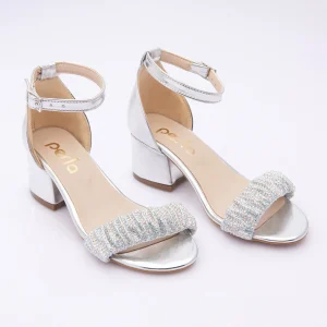 Silver Scrunch Rhinestone Heels