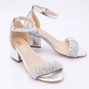 Silver Scrunch Rhinestone Heels