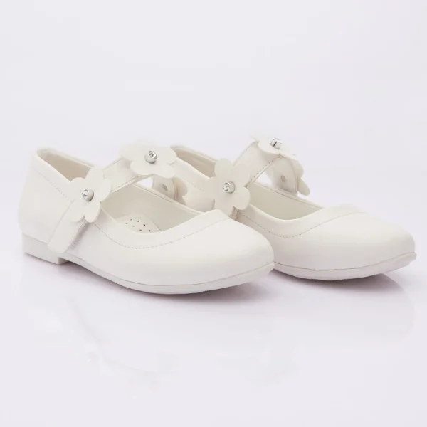 Snow White Flower Strap Flats