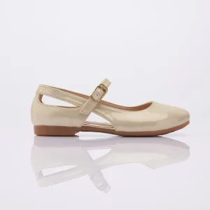 Toddler Gold Cut-Out Flats