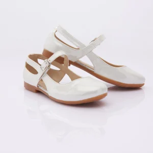 Toddler White Cut-Out Flats