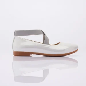 Toddler White Satin Ballerina Flats