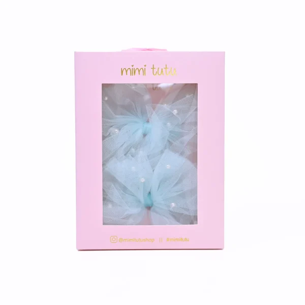 Tulle Bow Pearl Accented Hairclip Set