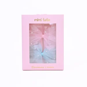 Tulle Bow Pearl Accented Hairclip Set