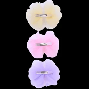 Tulle Flower Bow Hairclip Set