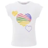 White 3 Heart Rainbow T-Shirt