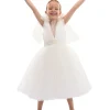 White Aspen Tulle Bow Dress