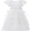 White Bonaventura Ruffle Dress