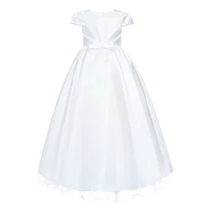 White Bow Long Brea Dress