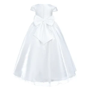 White Bow Long Brea Dress