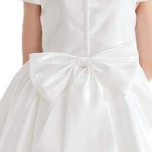 White Bow Long Brea Dress