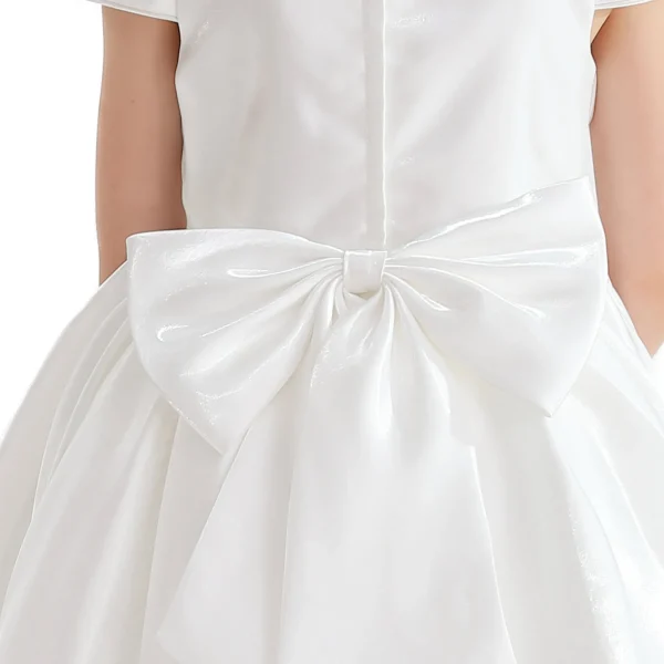 White Bow Long Brea Dress