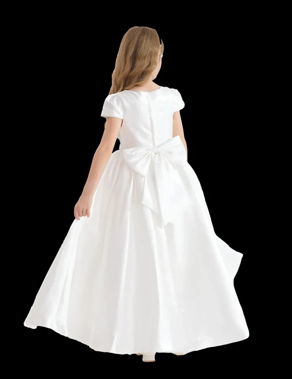 White Bow Long Brea Dress