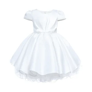 White Bow Short Solera Dress