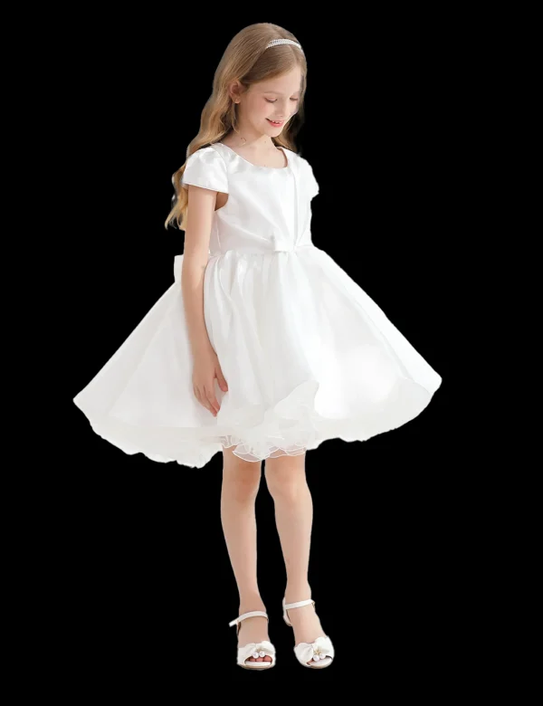 White Bow Short Solera Dress