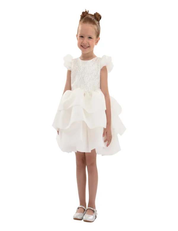 White Collina Teacup Ruffle Dress