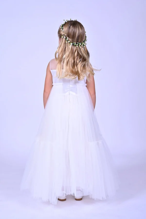 White Embroidered Tulle Dress