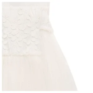 White Embroidered Tulle Dress