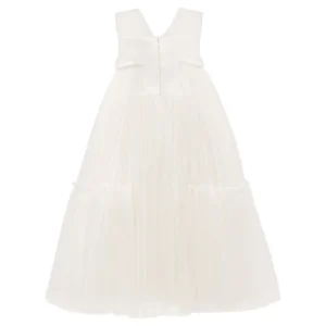 White Embroidered Tulle Dress