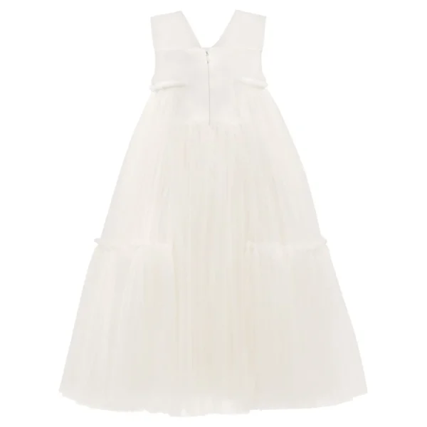 White Embroidered Tulle Dress