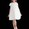 White Flower Accent Constance Dress