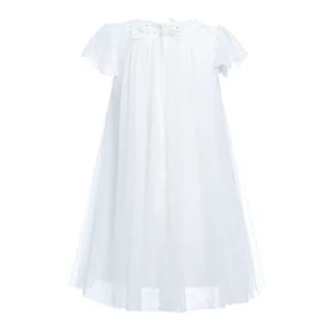 White Flower Accent Constance Dress