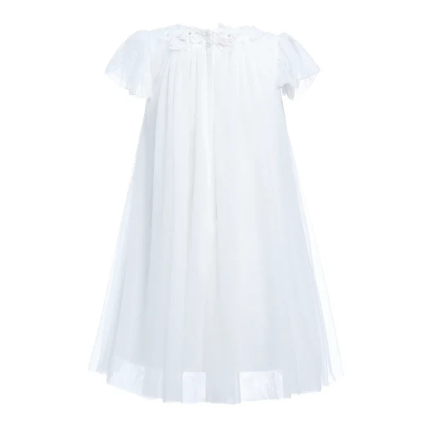 White Flower Accent Constance Dress