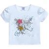 White Flowers Applique T-Shirt