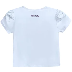 White Flowers Applique T-Shirt