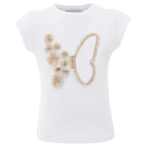 White Gold Butterfly Graphic T-Shirt