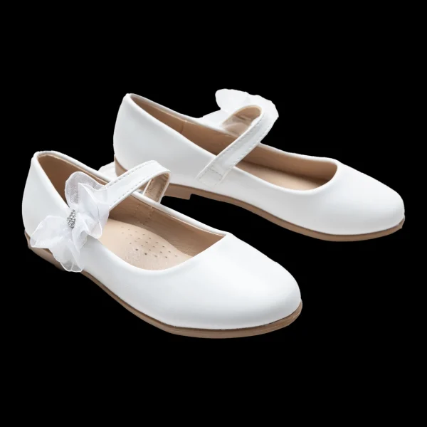 White Haile Rhinestone Flower Flats