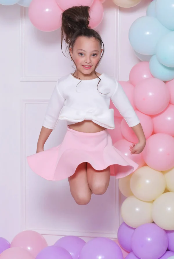 White Jessica Bow Applique Outfit