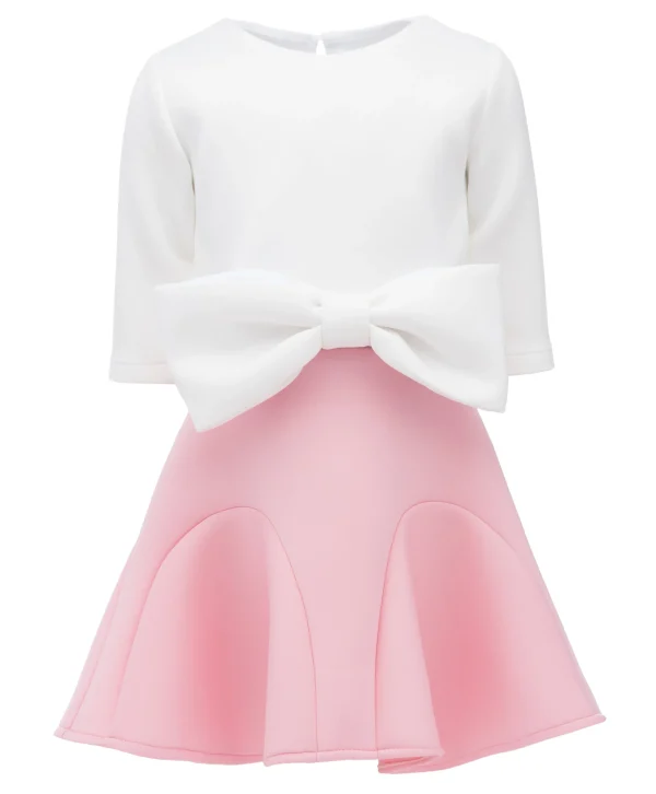 White Jessica Bow Applique Outfit