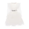 White Komina Glitter Tulle Dress