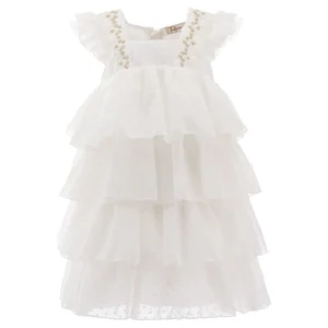 White La Posada Ruffle Dress