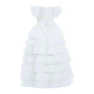 White Layered Tulle Abbyfield Dress