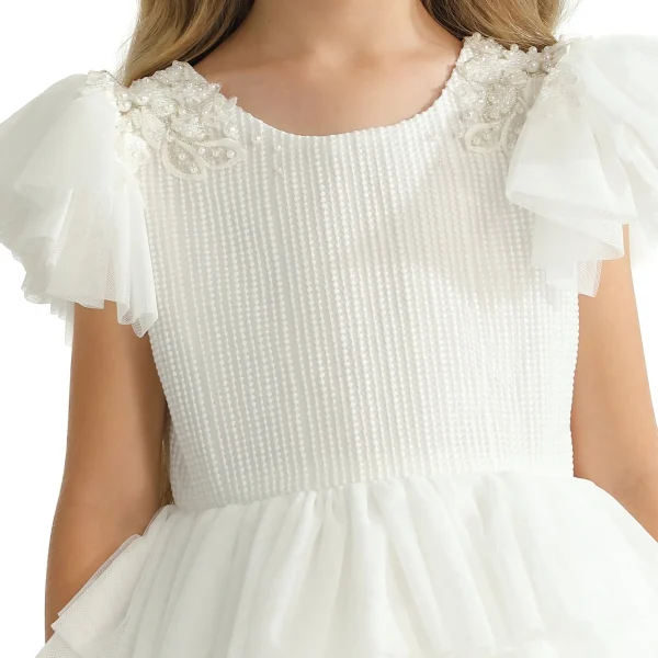 White Layered Tulle Abbyfield Dress