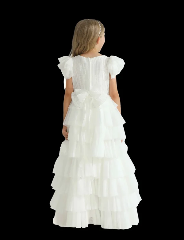 White Layered Tulle Abbyfield Dress