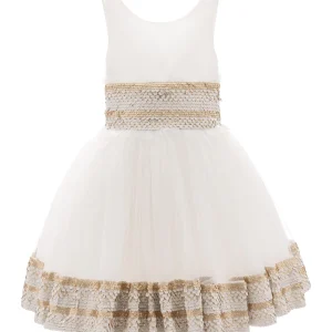 White Lorelei Sequin Hem Dress