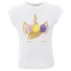 White Multicolor Tulle Unicorn T-Shirt