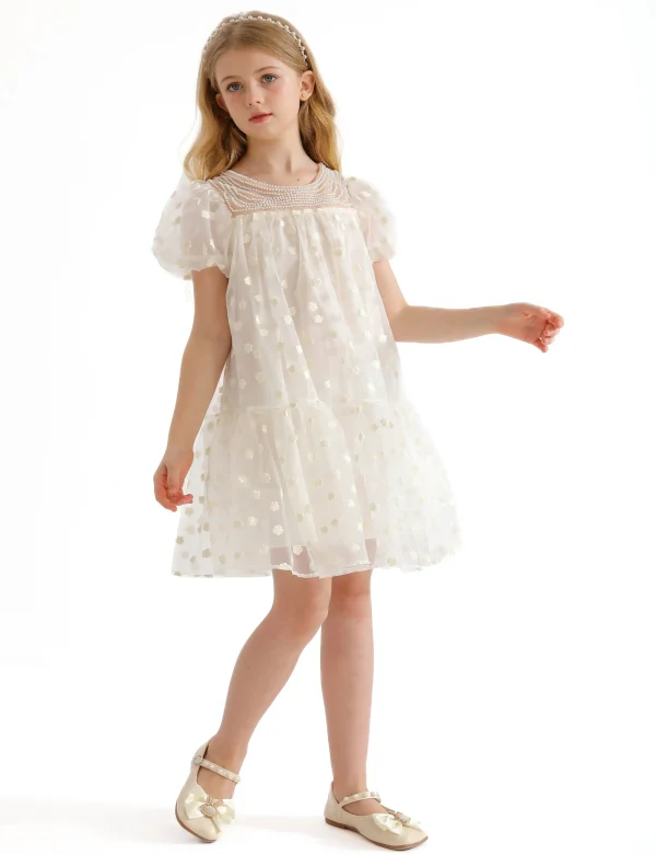 White Perivale Floral Overlay Dress