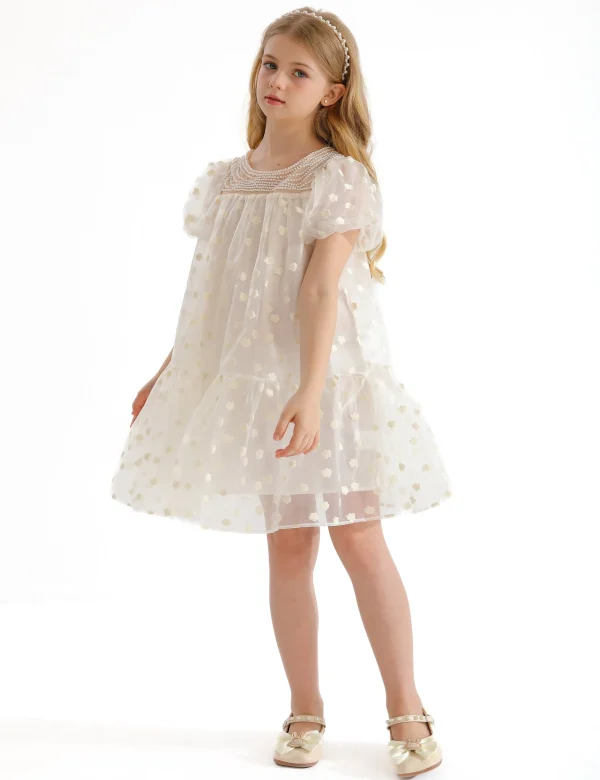 White Perivale Floral Overlay Dress