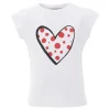 White Polka Dot Heart T-Shirt