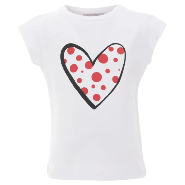 White Polka Dot Heart T-Shirt