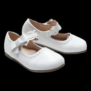 White Ribbon Banded Flats