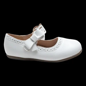 White Ribbon Banded Flats