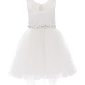 White Sabrina Glitter Tulle Dress