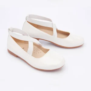 White Satin Ballerina Flats