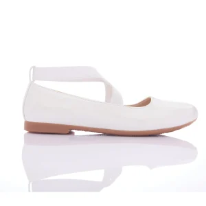 White Satin Ballerina Flats